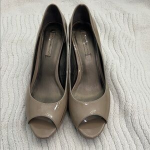 Bandolino Taupe Peep Toe Pumps